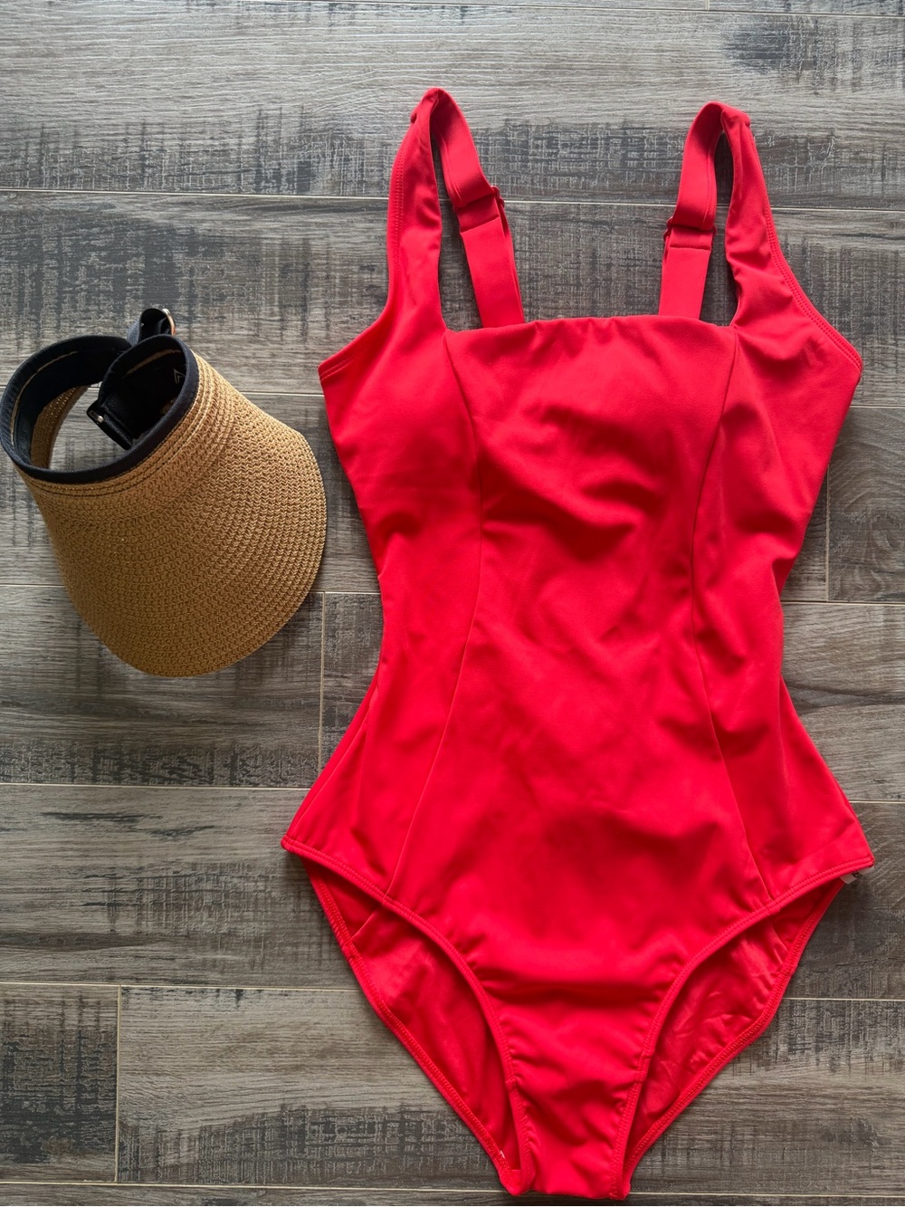 TA3 Squarey One Piece Swimsuit Red Small Regular NWT